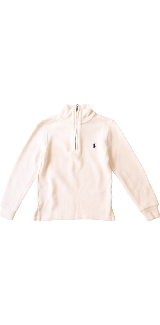 A Ivory Zippered Sweatshirts from Polo Ralph Lauren in size 4T for boy. (Front View)