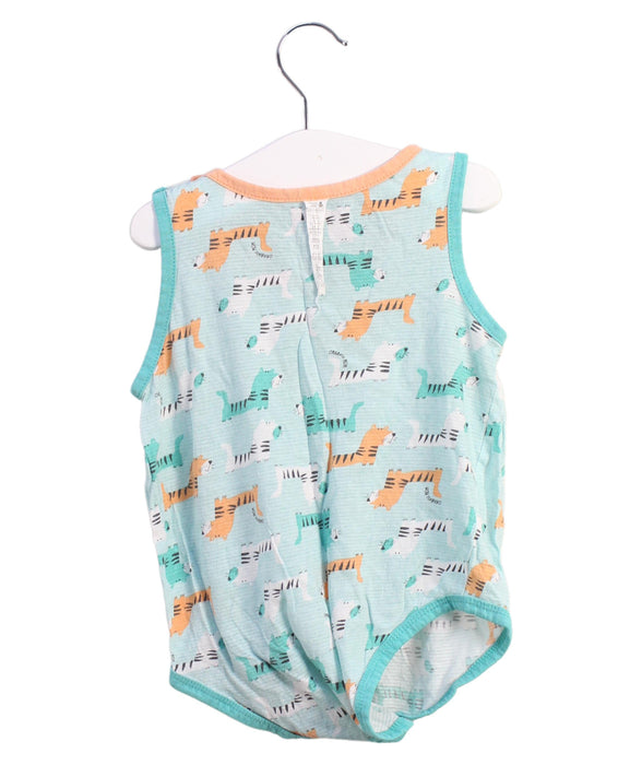 A Green Sleeveless Bodysuits from Organic Mom in size 12-18M for boy. (Back View)