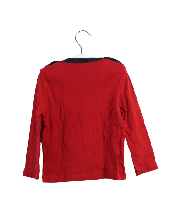 A Red Long Sleeve Tops from Petit Bateau in size 3T for boy. (Back View)