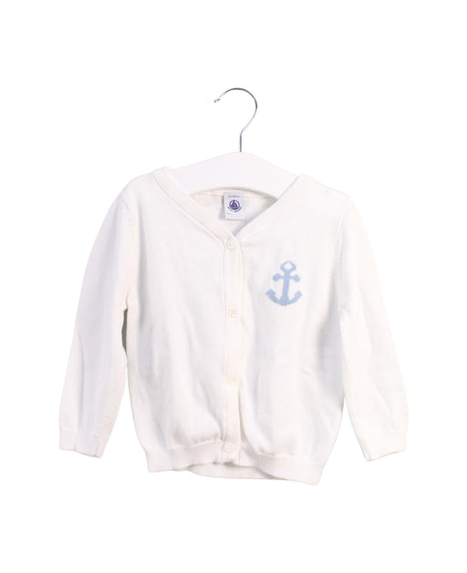 A White Cardigans from Petit Bateau in size 2T for neutral. (Front View)