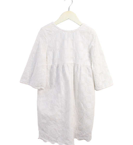 A White Long Sleeve Dresses from Excuse My French in size 8Y for girl. (Front View)