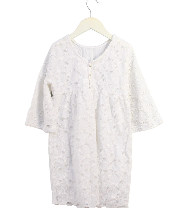 A White Long Sleeve Dresses from Excuse My French in size 8Y for girl. (Back View)