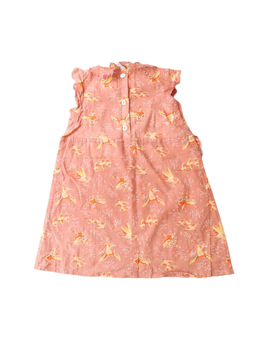 A Pink Sleeveless Dresses from Siaomimi in size 3T for girl. (Back View)