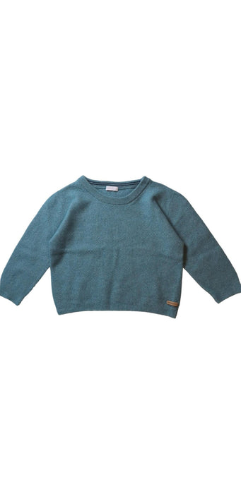 A Teal Knit Sweaters from Laranjinha in size 5T for girl. (Front View)