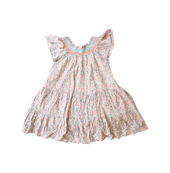 A Multicolour Short Sleeve Dresses from Peek in size 4T for girl. (Back View)