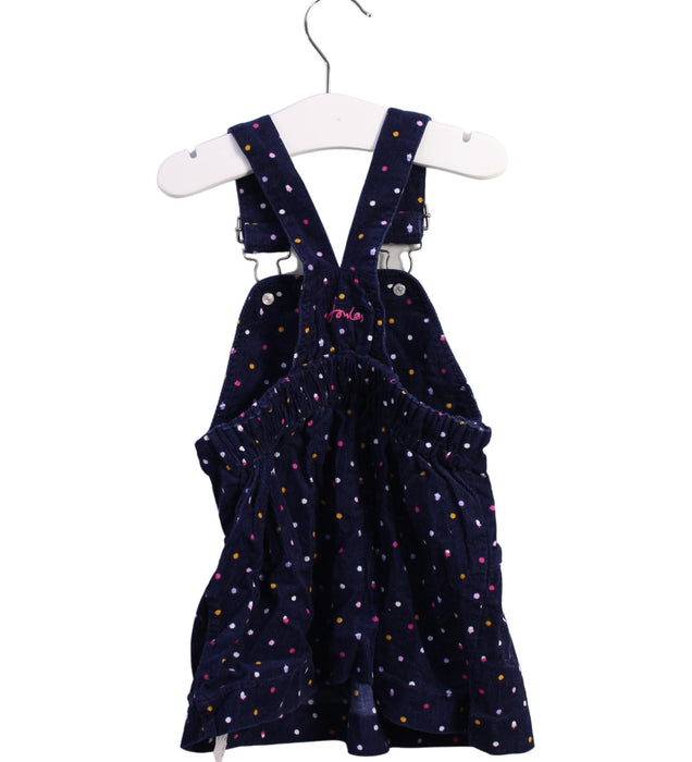 A Blue Overall Dresses from Joules in size 6-12M for girl. (Back View)