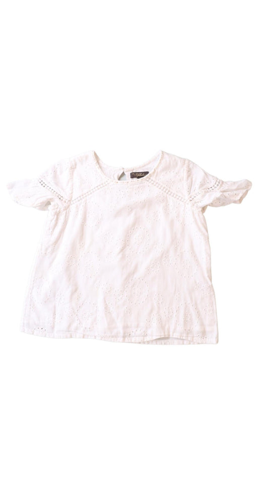 A White Short Sleeve Tops from Velveteen in size 6T for girl. (Front View)