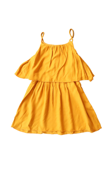 A Yellow Sleeveless Dresses from Chloe in size 5T for girl. (Back View)