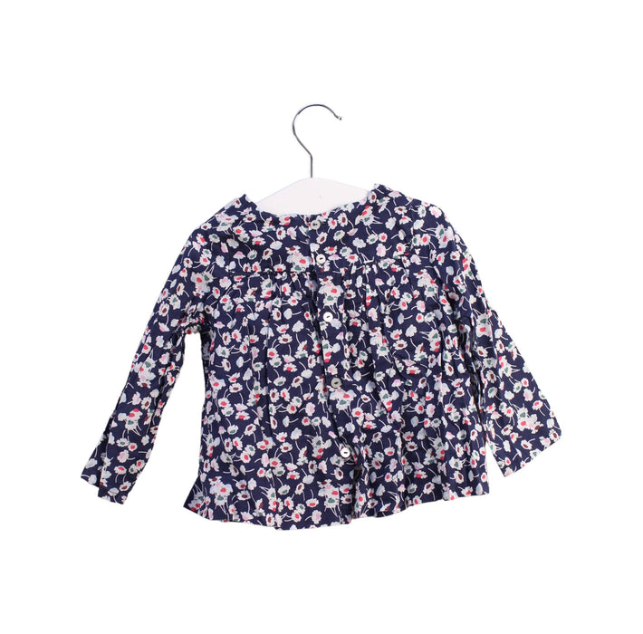 A Blue Long Sleeve Tops from Jacadi in size 12-18M for girl. (Back View)