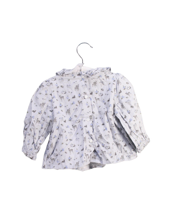 A White Long Sleeve Tops from Patachou in size 6-12M for girl. (Back View)