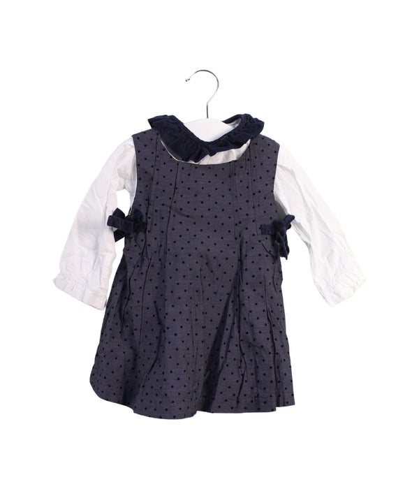 A Black Long Sleeve Dresses from Laranjinha in size 6-12M for girl. (Front View)