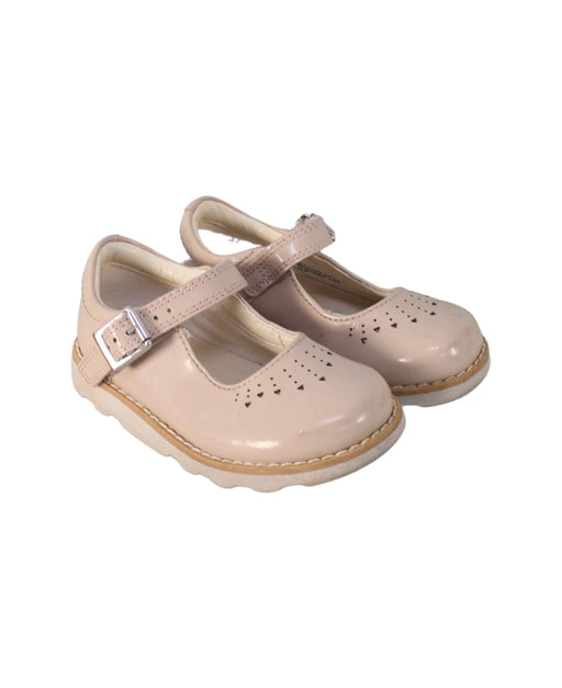 A Beige Flats from Clarks in size 12-18M for girl. (Front View)