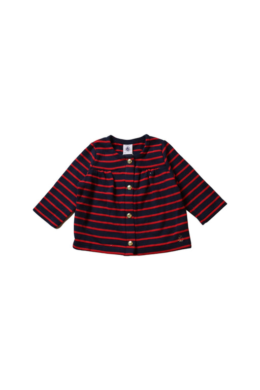 A Red Cardigans from Petit Bateau in size 3-6M for girl. (Front View)