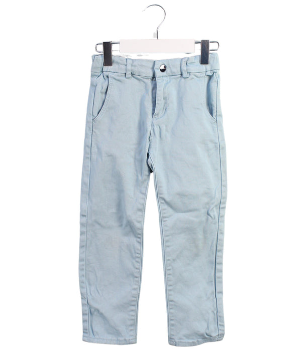 A Blue Casual Pants from Jacadi in size 4T for boy. (Front View)