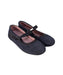 A Black Flats from Jacadi in size 6T for girl. (Front View)