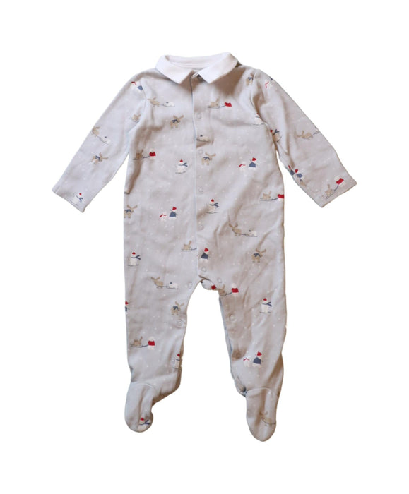 A Blue Onesies from The Little White Company in size 3-6M for boy. (Front View)