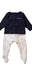 A Navy Onesies from Jacadi in size 3-6M for boy. (Front View)