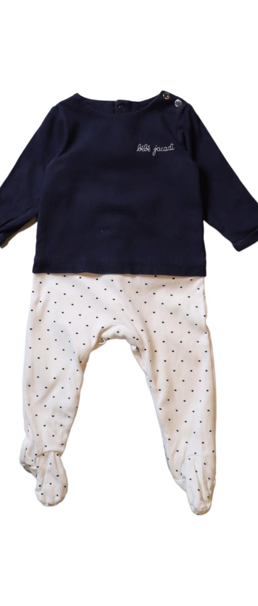 A Navy Onesies from Jacadi in size 3-6M for boy. (Front View)