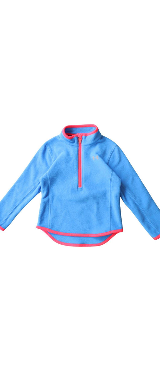 A Blue Zippered Sweatshirts from Under Armour in size 3T for girl. (Front View)