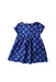 A Navy Short Sleeve Dresses from Jacadi in size 2T for girl. (Front View)