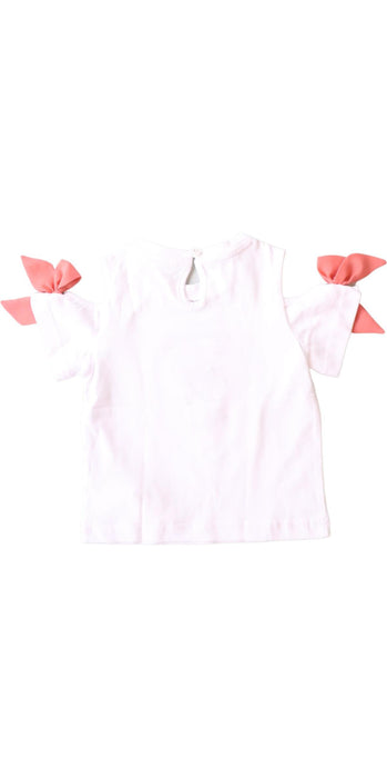 A White Short Sleeve Tops from Chickeeduck in size 18-24M for girl. (Back View)