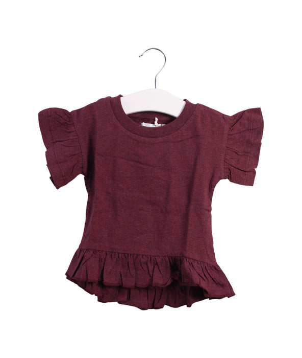 A Burgundy Short Sleeve Tops from Jamie Kay in size 6-12M for girl. (Front View)