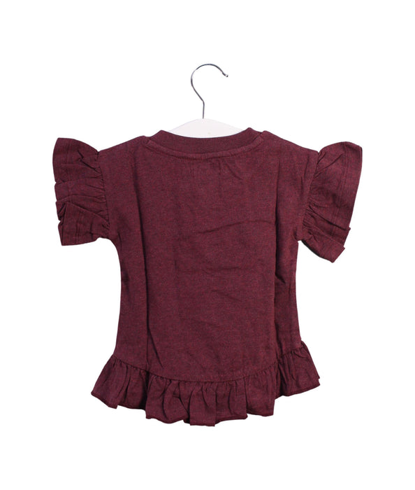 A Burgundy Short Sleeve Tops from Jamie Kay in size 6-12M for girl. (Back View)