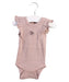 A Pink Sleeveless Bodysuits from Jamie Kay in size 0-3M for girl. (Front View)