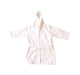 A White Bathrobes from Sheridan in size 2T for neutral. (Front View)