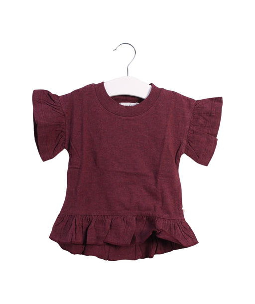 A Burgundy Short Sleeve Tops from Jamie Kay in size 6-12M for girl. (Front View)