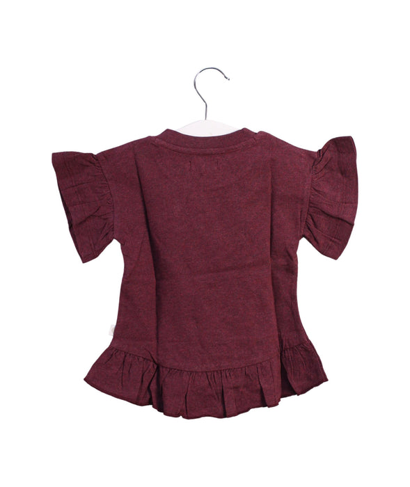 A Burgundy Short Sleeve Tops from Jamie Kay in size 6-12M for girl. (Back View)