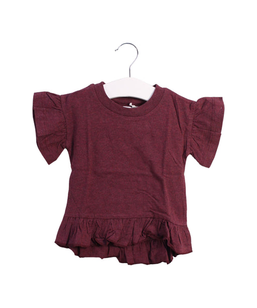 A Burgundy Short Sleeve Tops from Jamie Kay in size 6-12M for girl. (Front View)