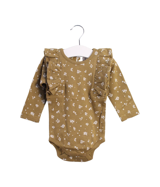 A Brown Long Sleeve Bodysuits from Jamie Kay in size 3-6M for girl. (Front View)