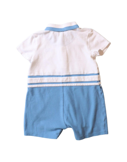 A White Short Sleeve Rompers from Boss in size 6-12M for boy. (Back View)