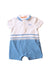 A White Short Sleeve Rompers from Boss in size 6-12M for boy. (Front View)