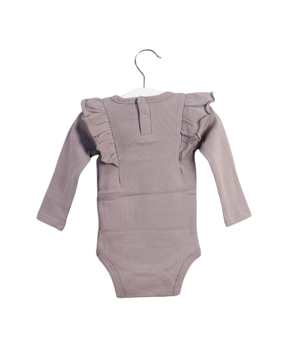 A Taupe Long Sleeve Bodysuits from Jamie Kay in size 3-6M for girl. (Back View)