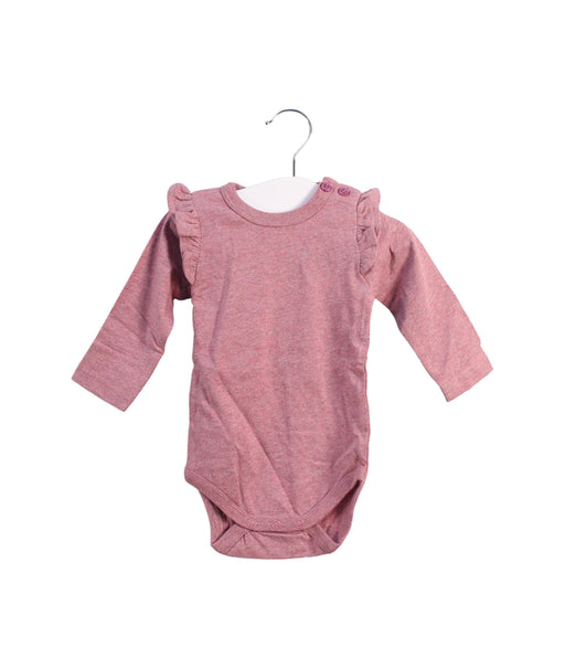 A Pink Long Sleeve Bodysuits from Jamie Kay in size 3-6M for girl. (Front View)