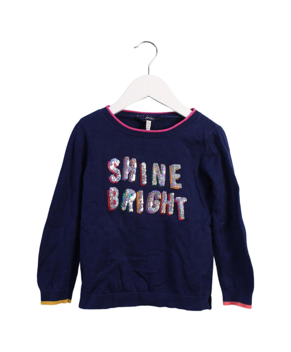 A Blue Crewneck Sweatshirts from Joules in size 5T for girl. (Front View)