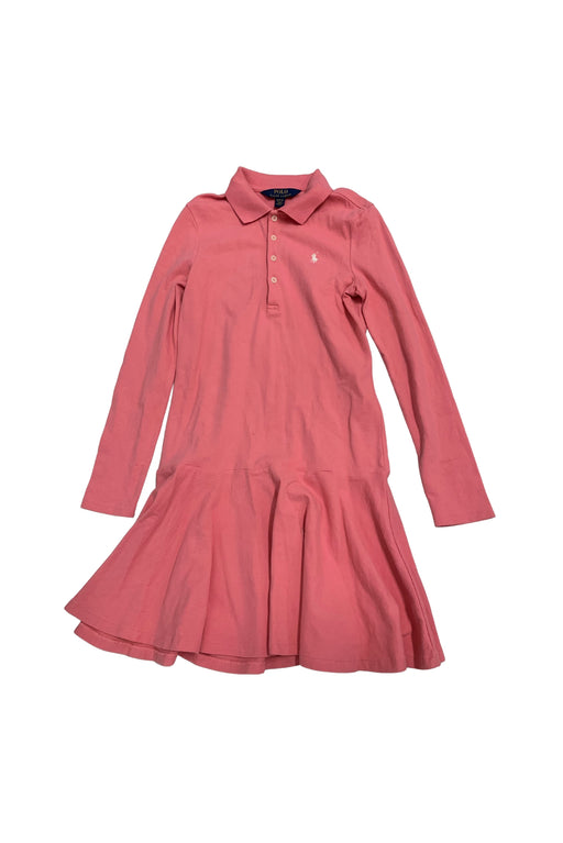 A Pink Long Sleeve Dresses from Polo Ralph Lauren in size 8Y for girl. (Front View)