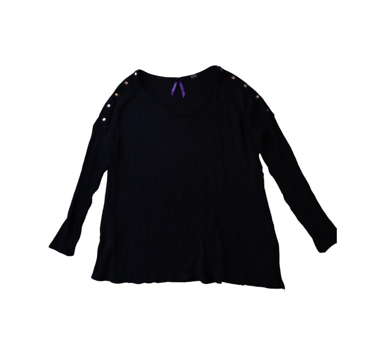 A Navy Long Sleeve Tops from Seraphine in size M for maternity. (Front View)