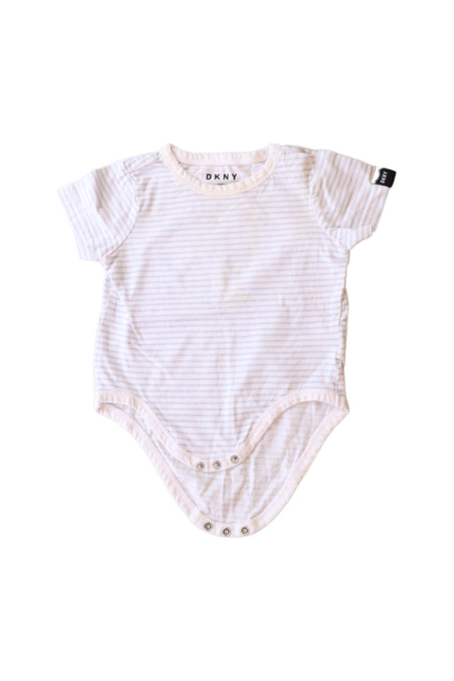 A Blue Short Sleeve Bodysuits from DKNY in size 3-6M for neutral. (Front View)