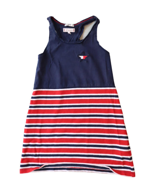 A Red Sleeveless Dresses from Tommy Hilfiger in size 4T for girl. (Front View)