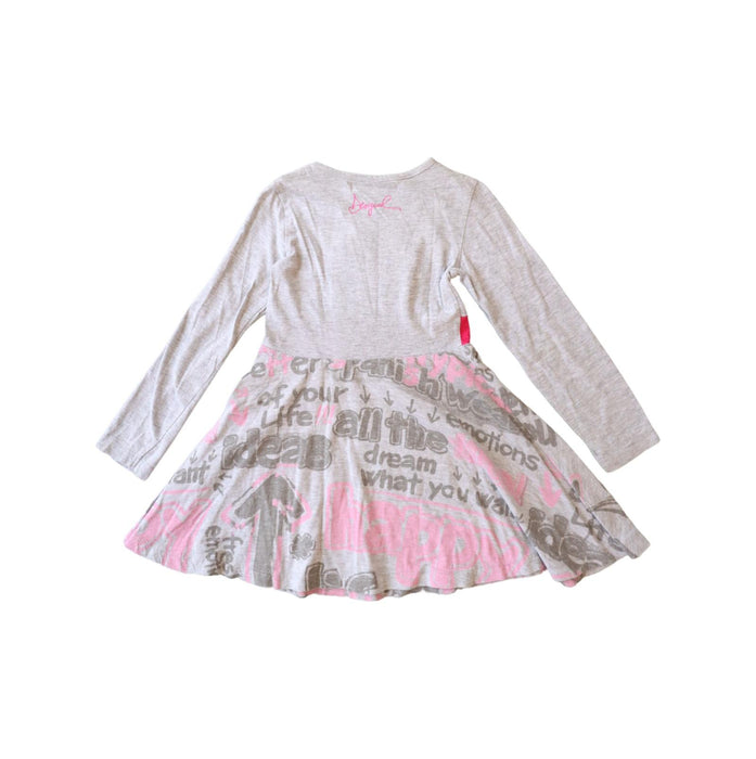 A Grey Long Sleeve Dresses from Desigual in size 3T for girl. (Back View)