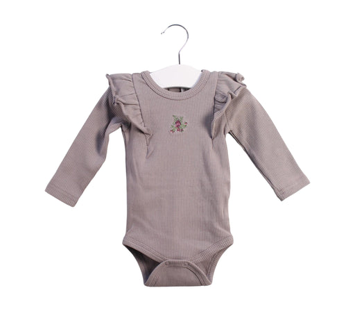 A Taupe Long Sleeve Bodysuits from Jamie Kay in size 3-6M for girl. (Front View)