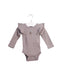 A Taupe Long Sleeve Bodysuits from Jamie Kay in size 0-3M for girl. (Front View)