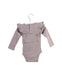 A Taupe Long Sleeve Bodysuits from Jamie Kay in size 0-3M for girl. (Back View)