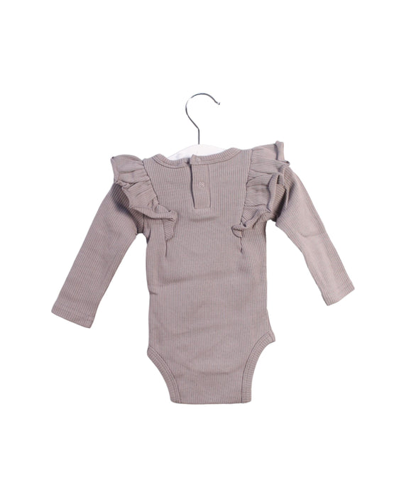 A Taupe Long Sleeve Bodysuits from Jamie Kay in size 0-3M for girl. (Back View)