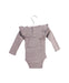 A Taupe Long Sleeve Bodysuits from Jamie Kay in size 0-3M for girl. (Back View)