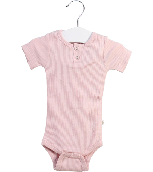 A Pink Short Sleeve Bodysuits from Jamie Kay in size 0-3M for girl. (Front View)