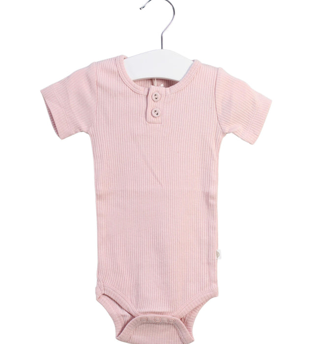 A Pink Short Sleeve Bodysuits from Jamie Kay in size 6-12M for girl. (Front View)